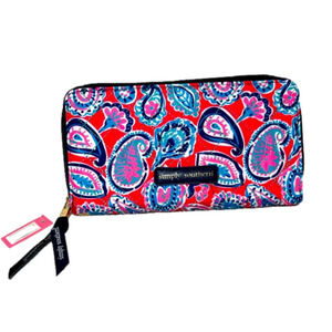 Simply Southern Wallet/Phone Holder/Wristlet - Pink/Blue/Red Paisley Print - NWT